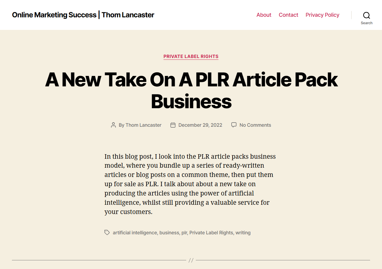 The old WordPress site, still on the default Twenty Twenty theme